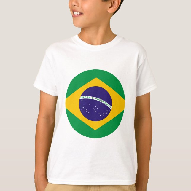 T-shirts Círculo de Bandeira do Brasil O Zazzle MUSEUM (Frente)