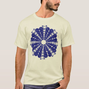 T-shirts círculo de bicicletas azuis. bicicleta inspirada