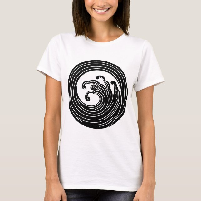 T-shirts Círculo de onda em turbilhão (Frente)