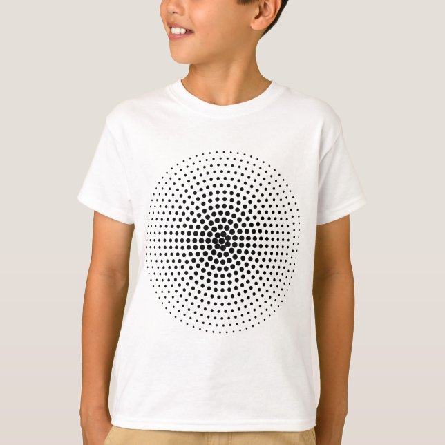 T-shirts Círculo Meio-Tonalidade 03 - Preto (Frente)
