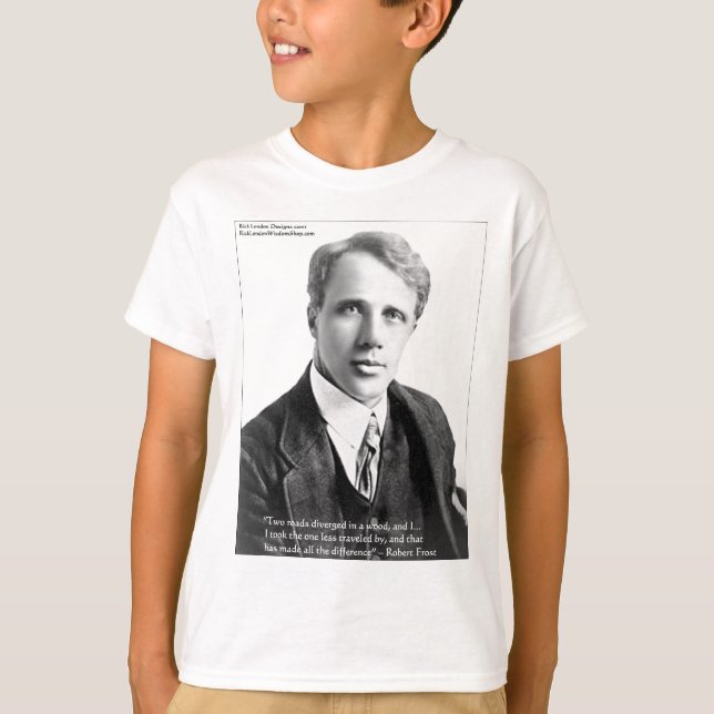 T-shirts Citação de Robert Frost "Estrada Percorrida" em Ca (Frente)
