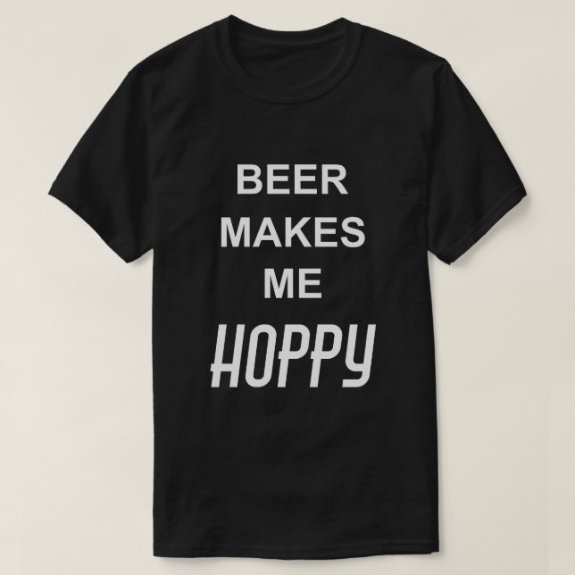 T-shirts Citação Divertida de Bebida CERVEJA ME DEIXA FELIZ (Frente do Design)