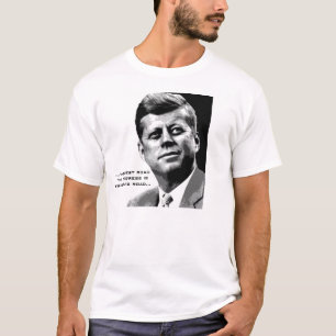 T-shirts Citação JFK Hope Poster (Preto/Branco) Famosa do