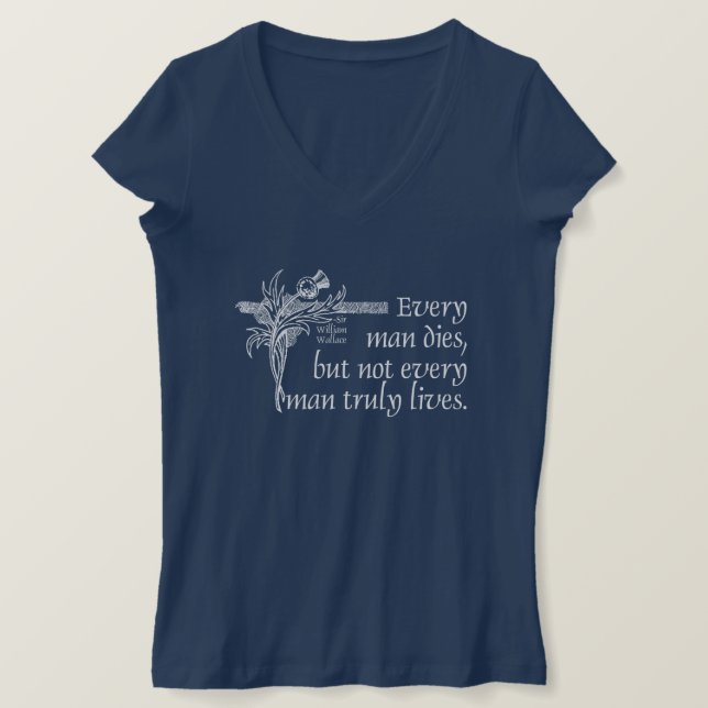 T-shirts Citação na Escócia, Sir William Wallace, Thistle (Frente do Design)