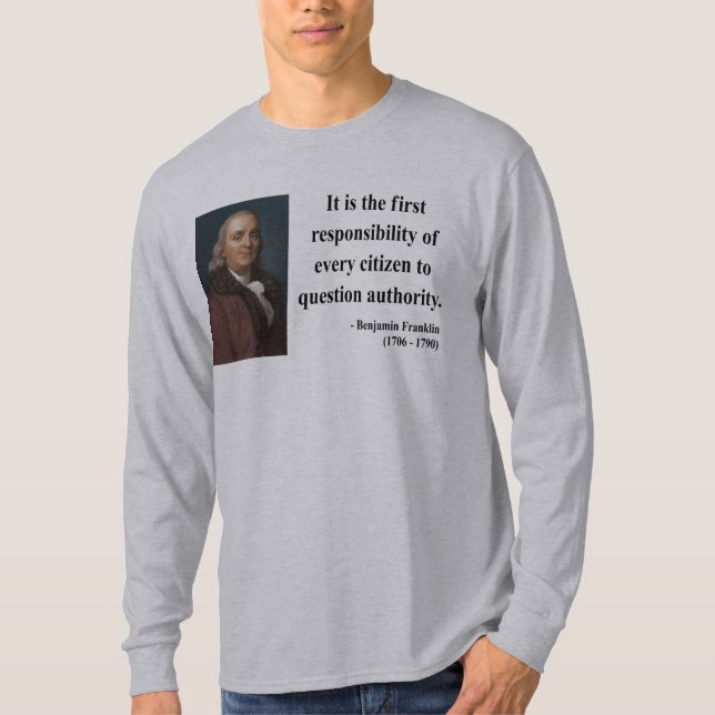 T-shirts Citações 3b de Ben Franklin (Frente)