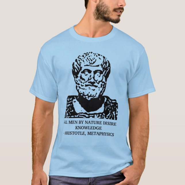 T-shirts Citações da metafísica de Aristotle (Frente)