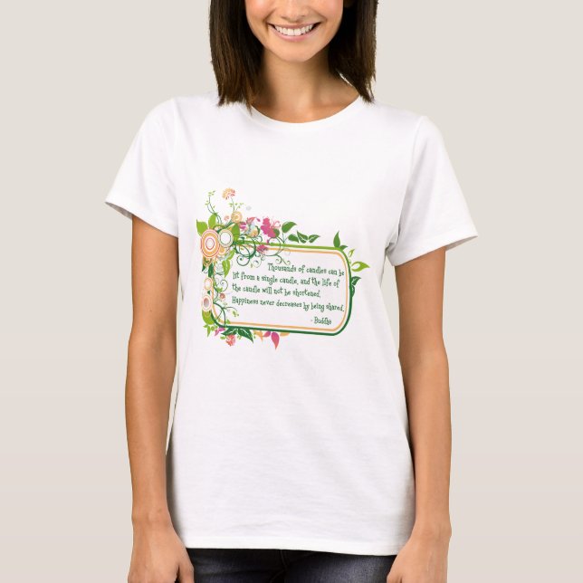 T-shirts Citações da vela de Buddha únicas (Frente)