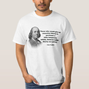 T-shirts Citações do controlo de armas de Ben Franklin - a