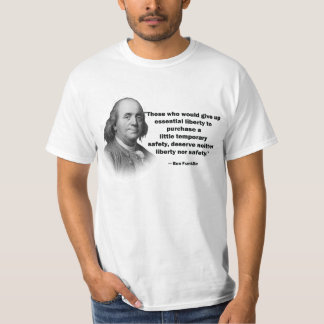 T-shirts Citações do controlo de armas de Ben Franklin - a