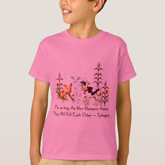 T-shirts Citações do vegetariano de Pythagoras (Frente)