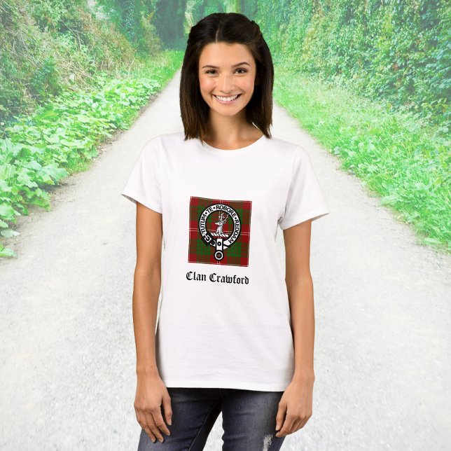 T-shirts Clan Crawford Crest Tartan (Criador carregado)