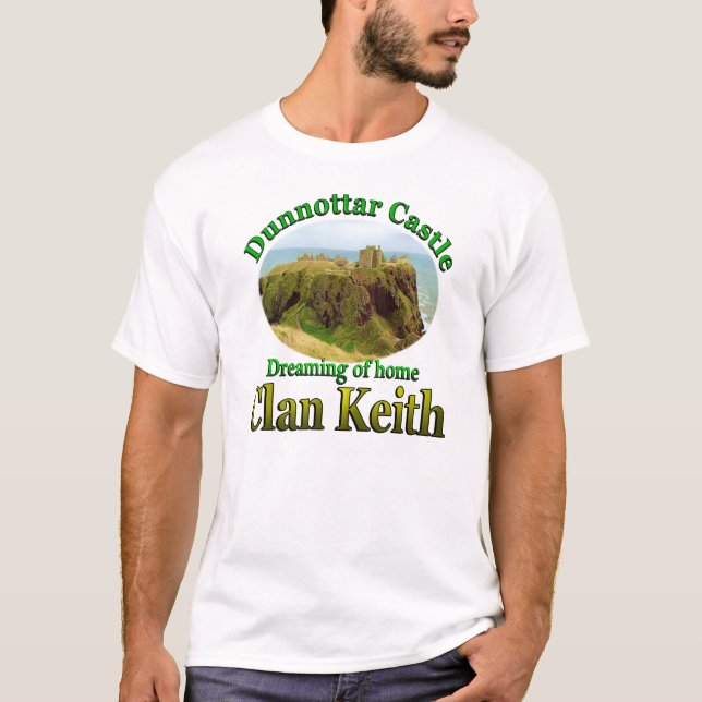 T-shirts Clan Keith Sonhando com o Castelo do Dunnottar Dom (Frente)