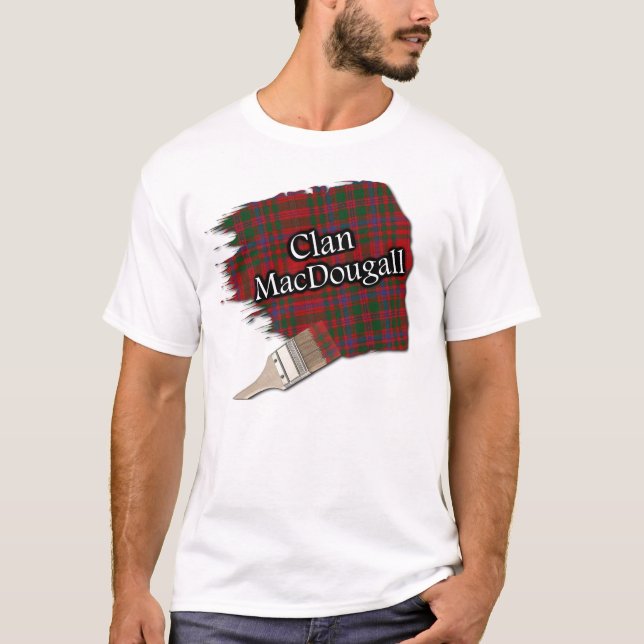 T-shirts Clan MacDougall Scottish Tartan Paint Shirt (Frente)