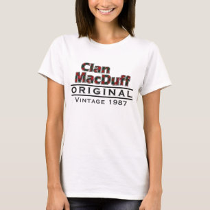T-shirts Clan MacDuff Vintage Personalize seu aniversário