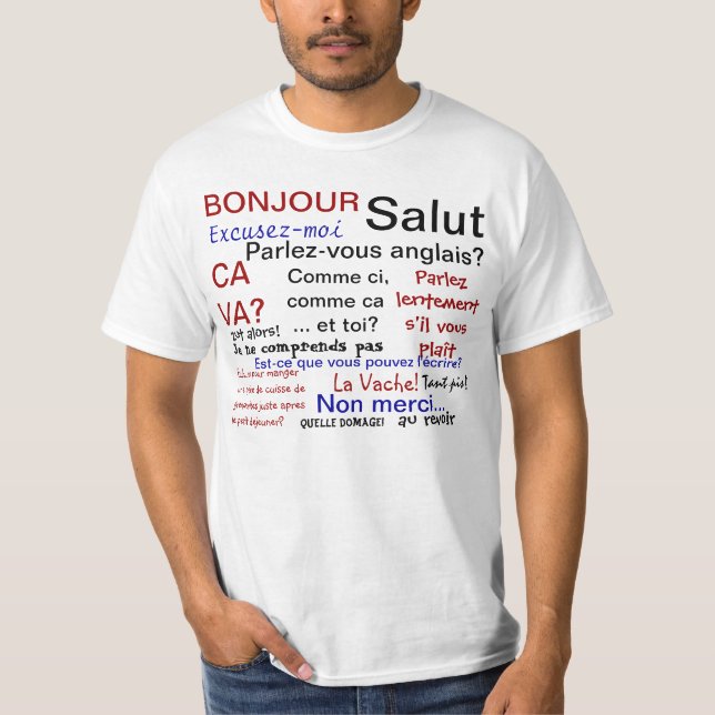 T-shirts Classe francesa - parlez francais? (Frente)
