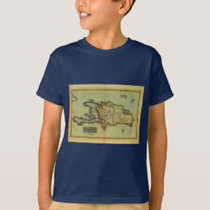 T-shirts Classic 1823 Mapa Antiquário de Hispaniola e Haiti