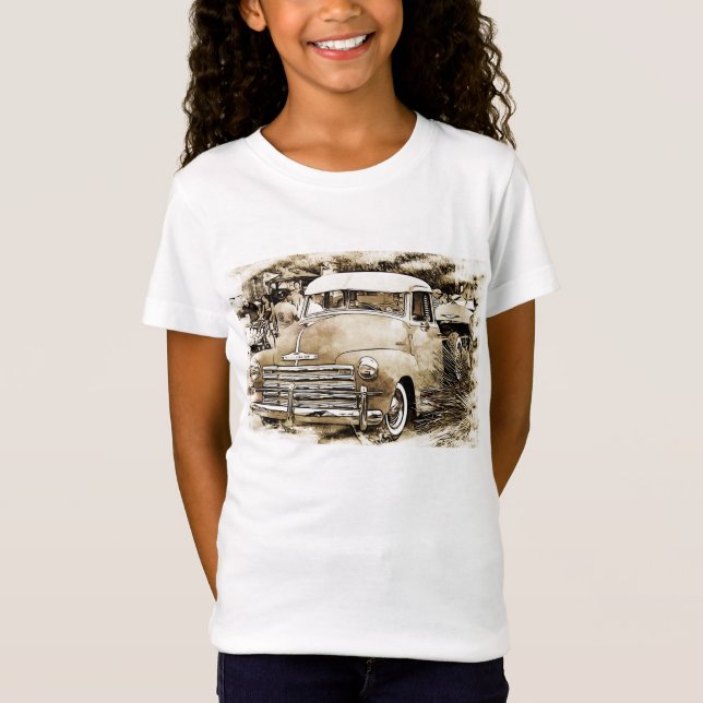 T-shirts Clássico Chevy Chevrolet Truck (Frente)