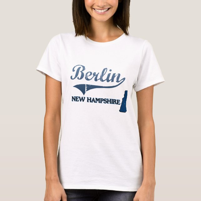 T-shirts Clássico da cidade de Berlim New Hampshire (Frente)