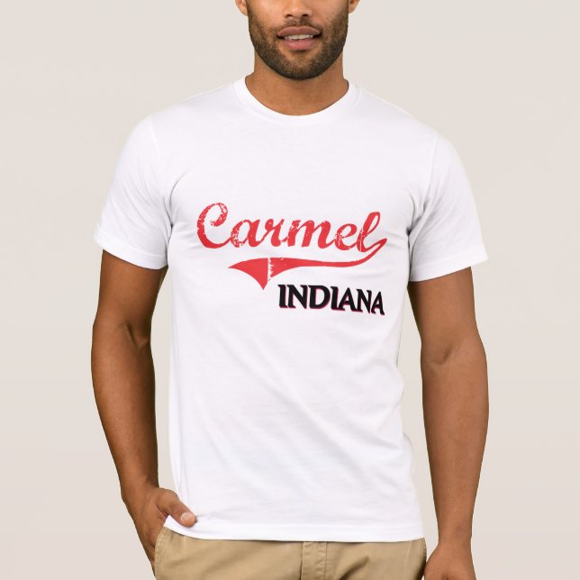 T-shirts Clássico da cidade de Carmel Indiana (Frente)