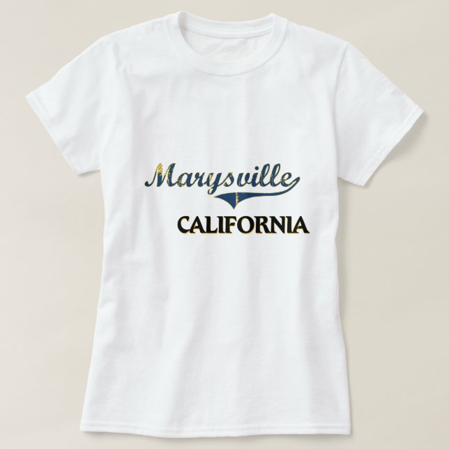 T-shirts Clássico da cidade de Marysville Califórnia (Frente do Design)