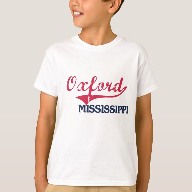 T-shirts Clássico da cidade de Oxford Mississippi (Frente)