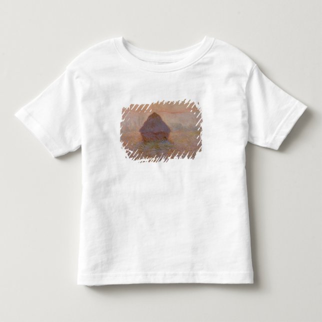 T-shirts Claude Monet | Grainstack, Sun na névoa (Frente)