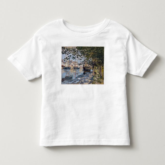 T-shirts Claude Monet | Seine em Rouen, 1872 (Frente)