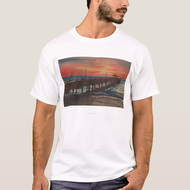 T-shirts Clearwater, Florida - opinião do por do sol da (Frente)