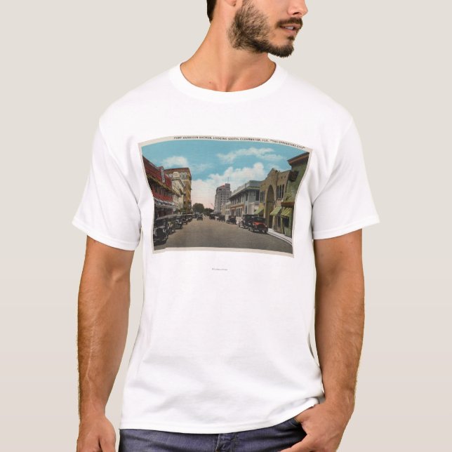 T-shirts Clearwater, Florida - South View of Ft. Harrison (Frente)
