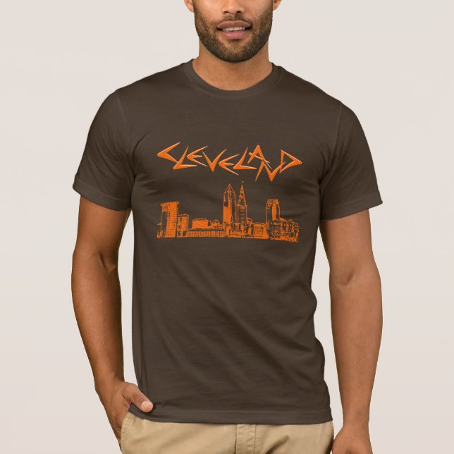 T-shirts Cleveland Skyline (Frente)