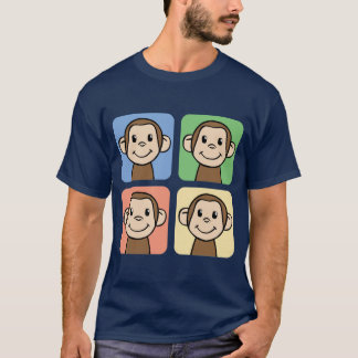 T-shirts Clipart dos desenhos animados com os 4 macacos