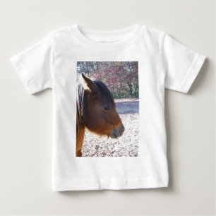 T-shirts Close de cavalo marrom, pequeno pônei marrom
