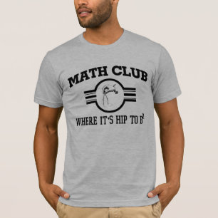 T-shirts CLUBE da MATEMÁTICA onde é ANCA ao ² de B