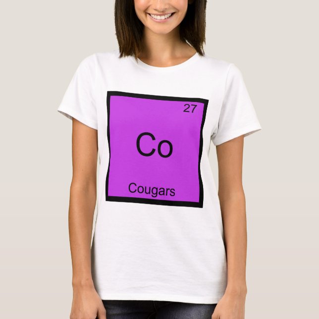 T-shirts Co - Cougars - Símbolo de Química de Elemento Engr (Frente)