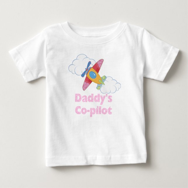 T-shirts Co-piloto do pai (menina) (Frente)