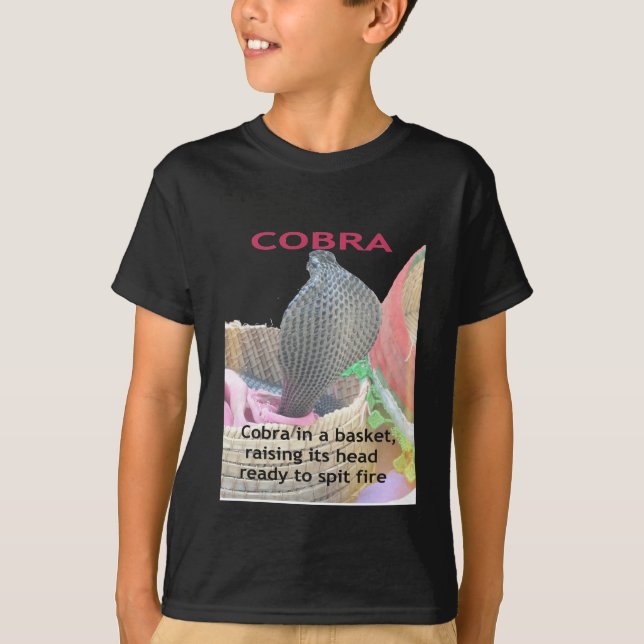 T-shirts Cobra no Impressão de Arte de Cesto (Frente)