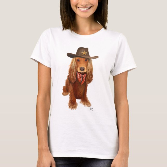 T-shirts Cocker Spaniel Cowboy 2 (Frente)