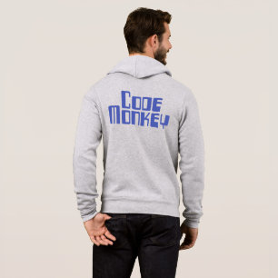 T-shirts Codifique o Hoodie do macaco (o backprint)