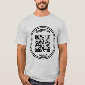 T-shirts Código da carteira QR de Dogecoin redondo