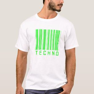 T-shirts código de barras da música do techno