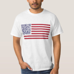 T-shirts Código do hino nacional QR de bandeira americana