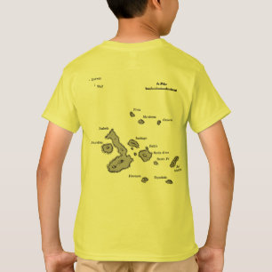 T-shirts Código do mapa e do aeroporto das Ilhas Galápago