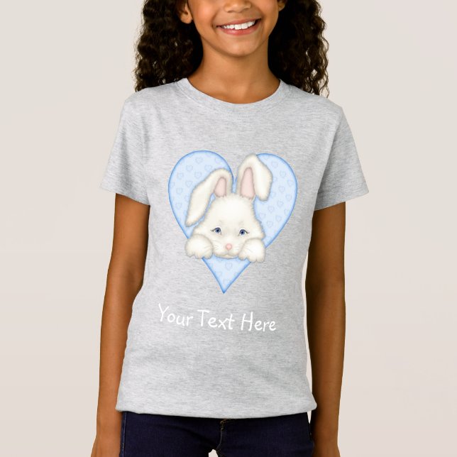T-shirts Coelhinho Branco - Azul (Frente)