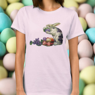 T-shirts Coelhinho da Páscoa Vitoriana, Ovos e Flores