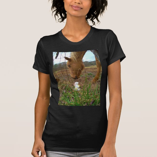 T-shirts coelhinho de cavalo e Primavera (Frente)