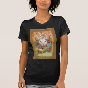 T-shirts Coelho Antigo no Ovo de Páscoa Cartão de Páscoa
