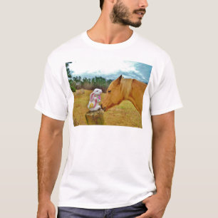 T-shirts Coelho branco e cavalo amarelo