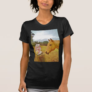 T-shirts Coelho branco e cavalo amarelo