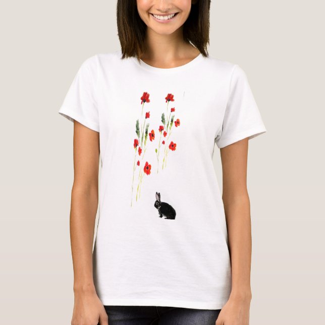 T-shirts Coelho Coelho das Flores Poppy (Frente)