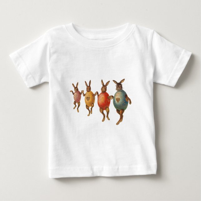 T-shirts Coelho da Páscoa Ovos Dançantes (Frente)